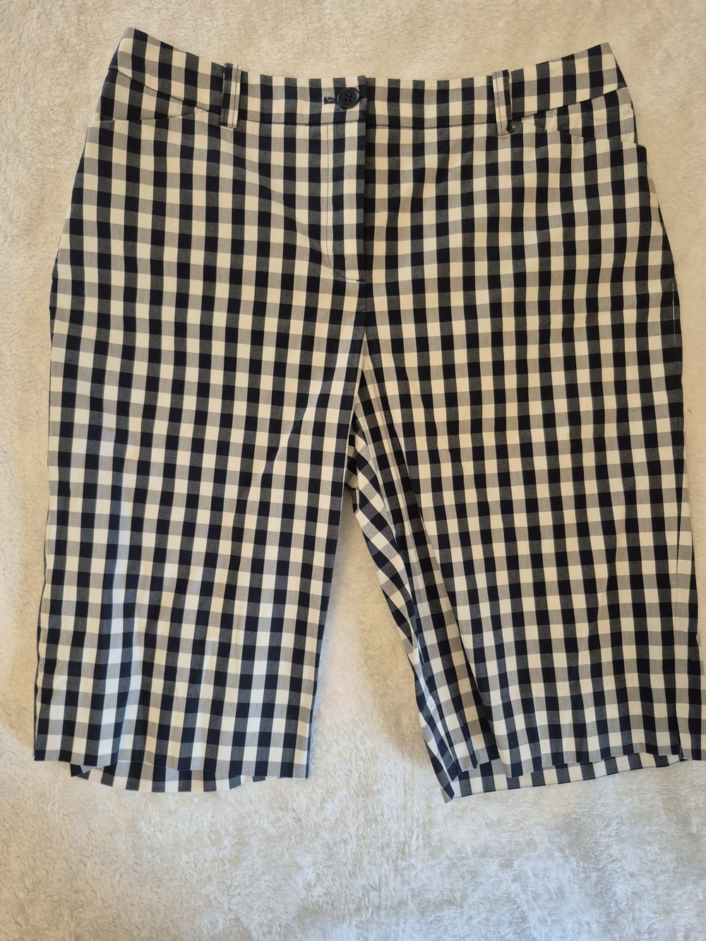 Jones New York Black and White Gingham Bermuda Shorts